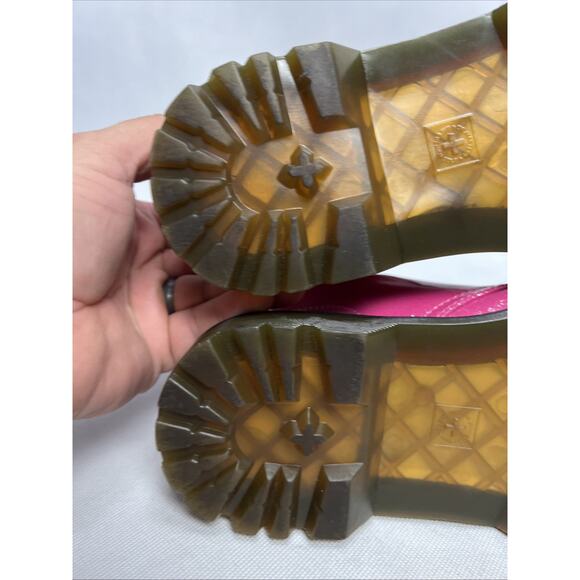 Dr. Martens Womens Luana Pink Glitter Lace-Up Ankle Combat Boots Size 6 - Picture 10 of 11